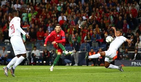 Jun 5, 2019 · Cristiano Ronaldo scored a superb hat-trick to send hosts Portugal to the Nations League final after a 3-1 win over Switzerland in Porto. A Ronaldo classic from a 25-yard free-kick had Portugal ... 